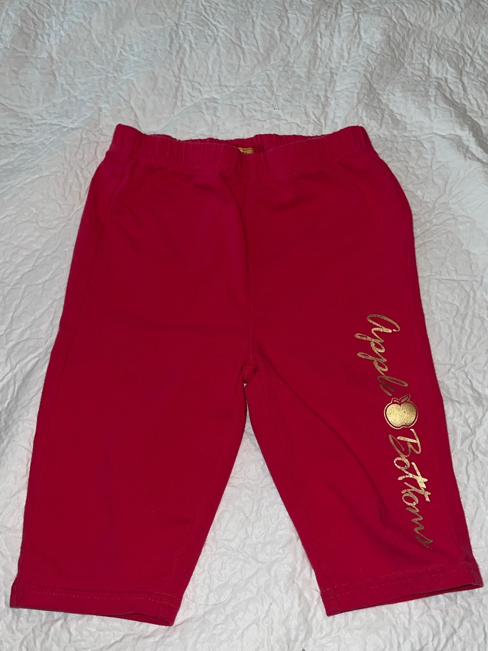 Apple Bottoms Girls Hot Pink Capri Pants Size 6x Cotton Blend Elastic Waist